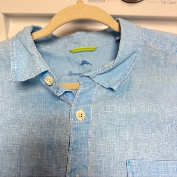 Tommy Bahama Light Blue 100% Linen Men's Long Sleeve Button Down Shirt - Picture 1 of 10